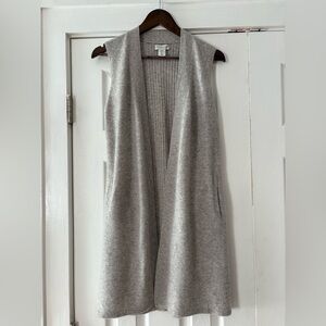 Adrienne‎ Vittadini Light Gray Open Front Cashmere Cardigan Size Small EUC